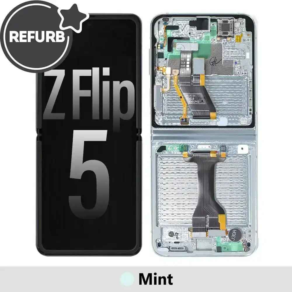 REFURB OLED Screen Replacement with Frame for Samsung Galaxy Z Flip5 5G F731B-Mint