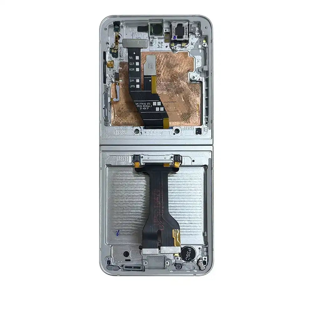 REFURB OLED Screen Replacement with Frame for Samsung Galaxy Z Flip6 5G F741B -White REFURB - OEM Refurbished