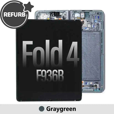 REFURB OLED Screen Replacement with Frame for Samsung Galaxy Z Fold4 5G F936B -Graygreen
