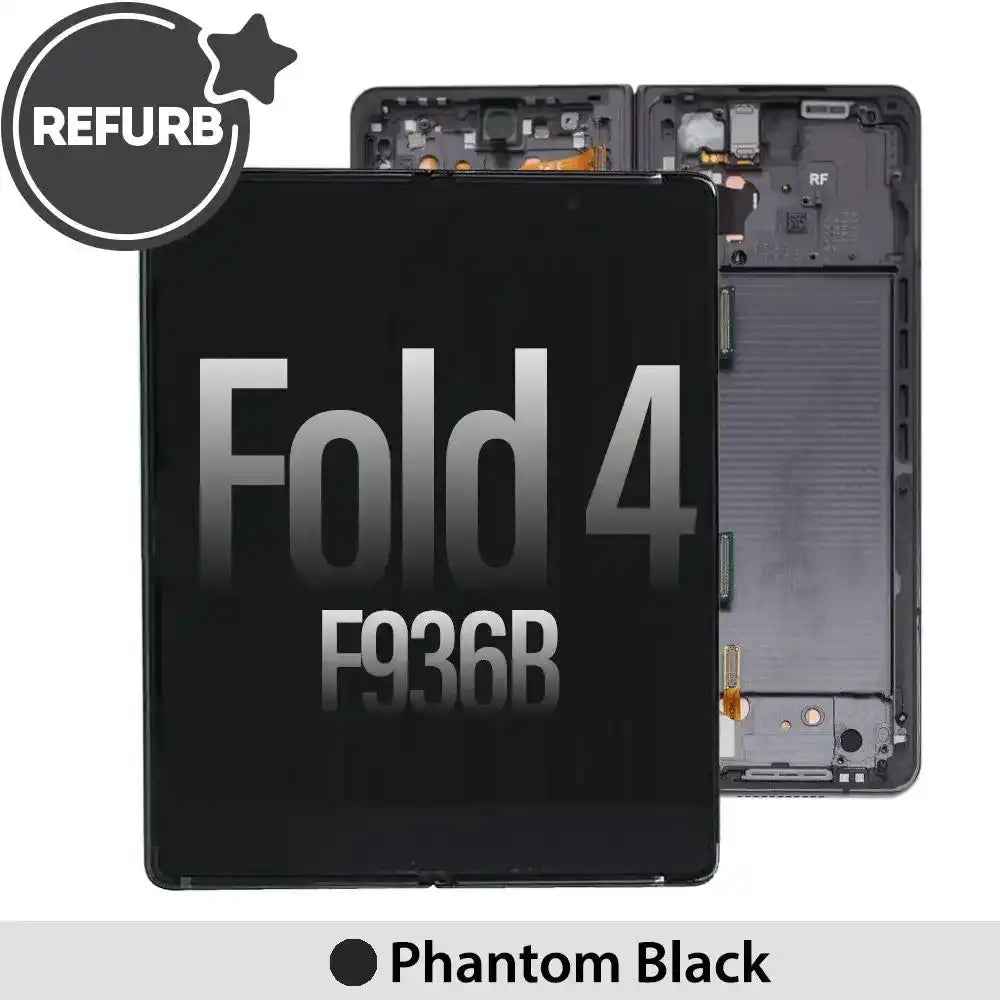 REFURB OLED Screen Replacement with Frame for Samsung Galaxy Z Fold4 5G F936B -Phantom Black