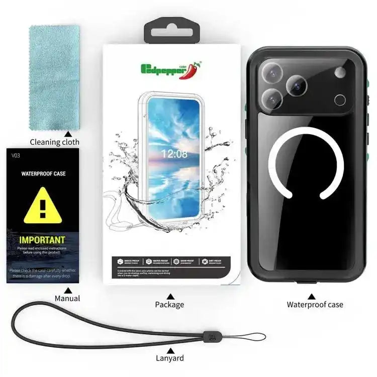 RedPepper Transparent Dot IP68 Waterproof Triple-proof MagSafe Phone Case RedPepper