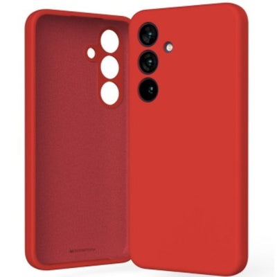 Mercury Silicone Cover Case for Samsung Galaxy S25 Plus-Red