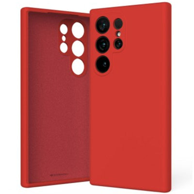 Mercury Silicone Cover Case for Samsung Galaxy S25 Ultra-Red