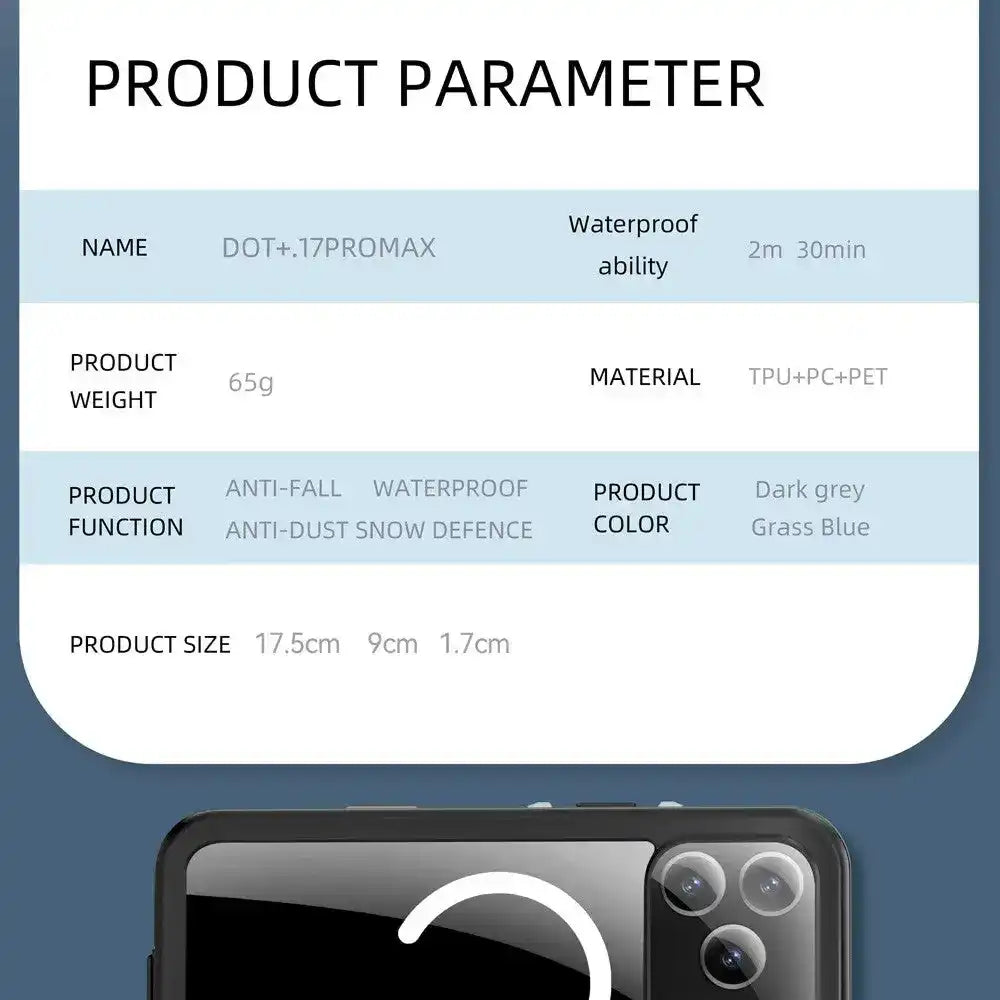 Redpepper Dot+ IP68 Waterproof Case Cover with Magnetic Ring for iPhone 17 Pro Redefine