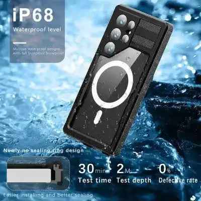 Redpepper Dot+ IP68 Waterproof Case with Magnetic Ring for Samsung Galaxy S25 Ultra