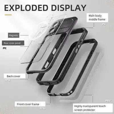 Redpepper Dot+ IP68 Waterproof Case with Magnetic Ring for iPhone 16 Magsafe Magnetic Ring