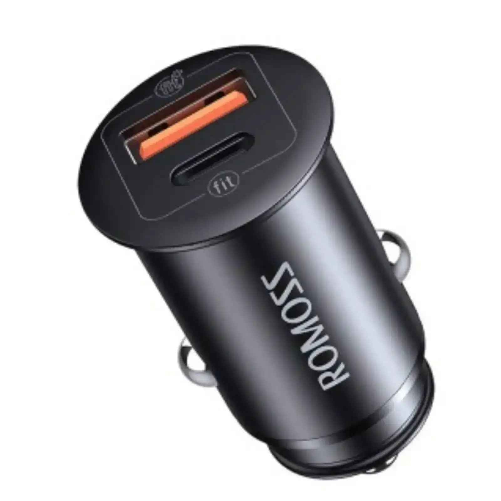 Romoss AU30T 30W USB & Type C Port Quick Charge 3.0 PD Car Adapter
