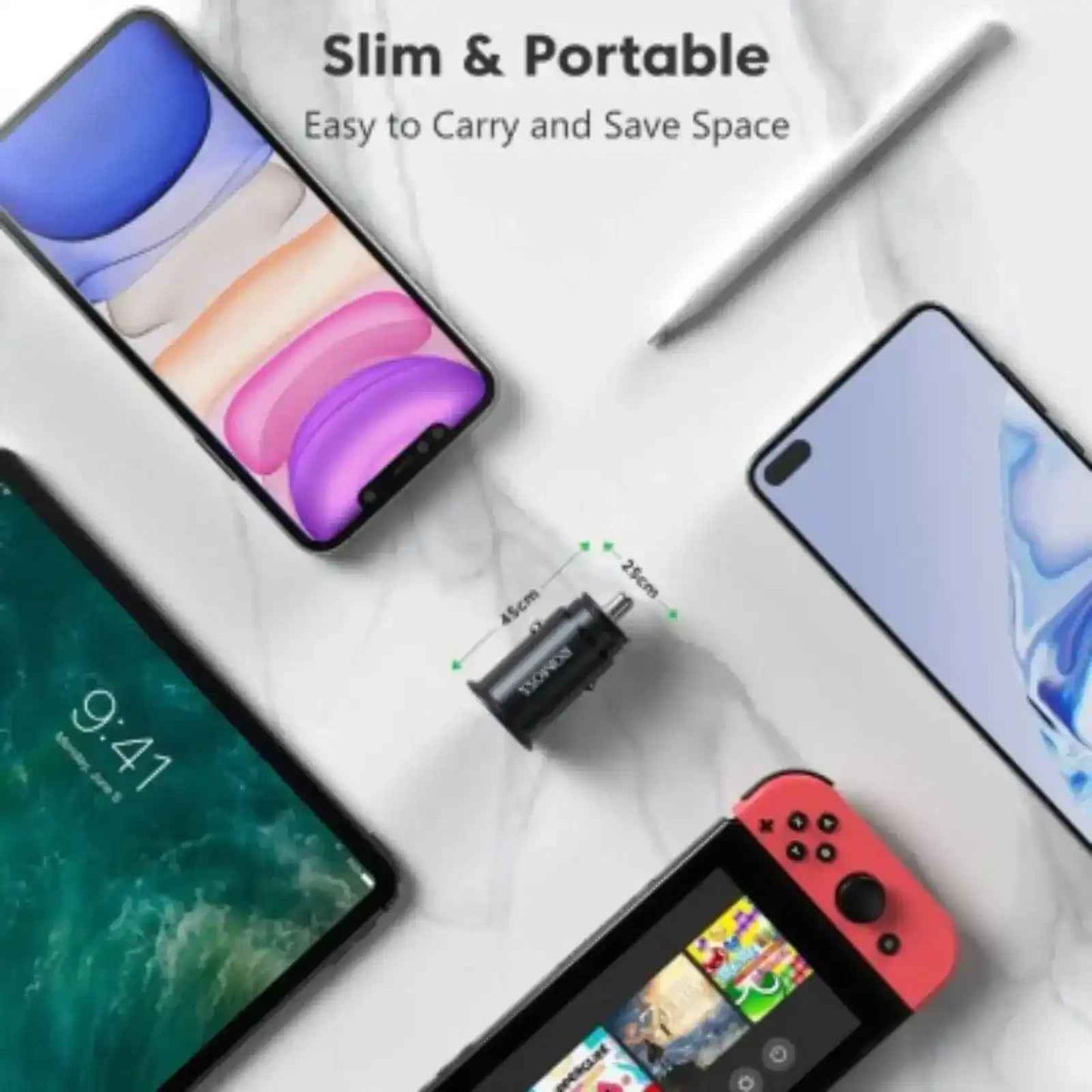 Romoss AU30T 30W USB & Type C Port Quick Charge 3.0 PD Car Adapter