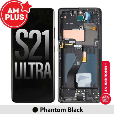Samsung Galaxy S21 Ultra 5G G998B AMPLUS OLED Screen Replacement Digitizer with Frame-Phantom Black