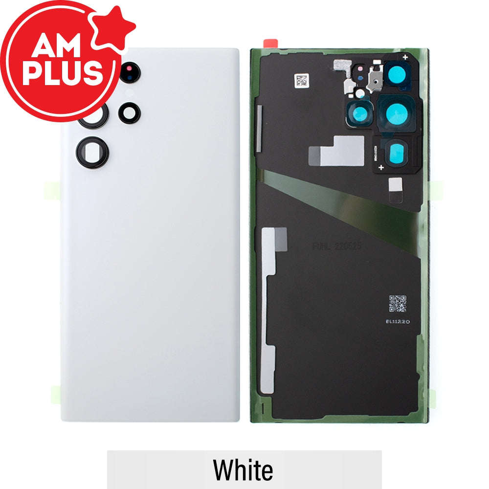 AMPLUS Rear Cover Glass For Samsung Galaxy S22 Ultra S908B (Improved Quality)