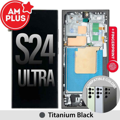 Samsung Galaxy S24 Ultra S928B AMPLUS OLED Screen Replacement with Frame -Titanium Black