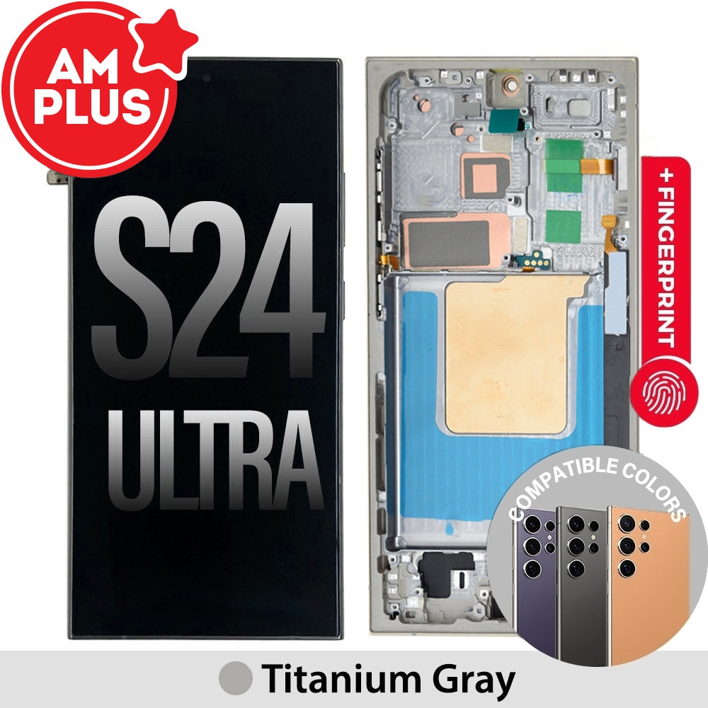 Samsung Galaxy S24 Ultra S928B AMPLUS OLED Screen Replacement with Frame -Titanium Black