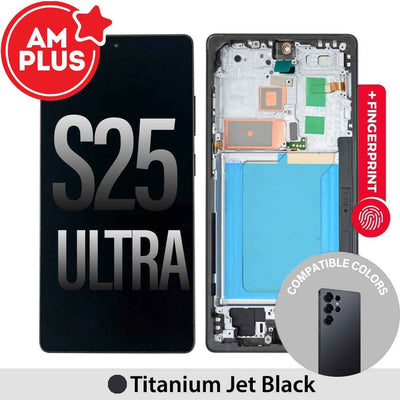 Samsung Galaxy S25 Ultra S938B AMPLUS OLED Screen Replacement with Frame -Titanium Jet Black