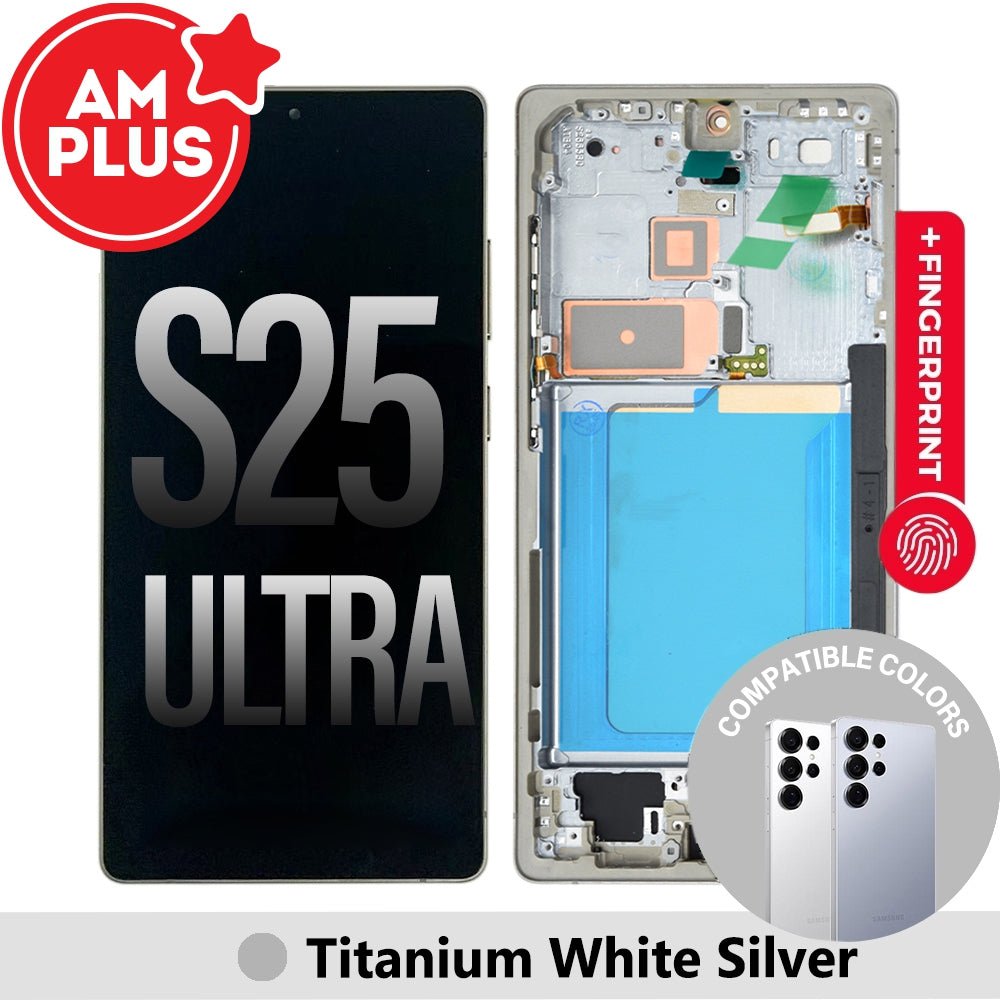 Samsung Galaxy S25 Ultra S938B AMPLUS OLED Screen Replacement with Frame -Titanium Jet Black