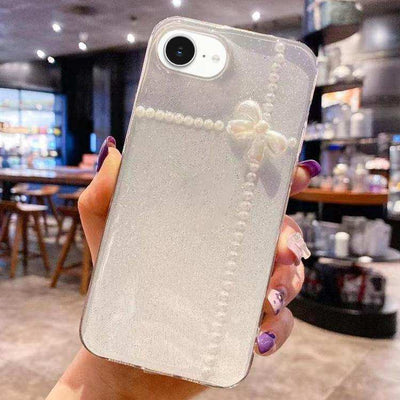 Pearl Bow Glitter Epoxy TPU Phone Case MyMobile