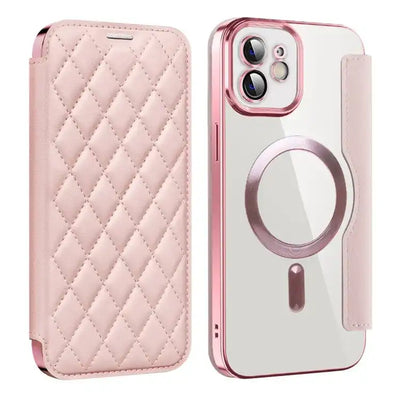 Shield Magsafe RFID Anti-theft Rhombus Leather Phone Case MyMobile