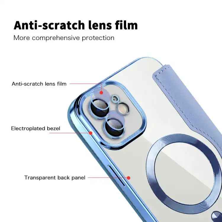 Shield Magsafe RFID Anti-theft Rhombus Leather Phone Case