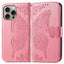 Butterfly Love Flower Embossed Leather Phone Case