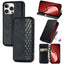 Cubic Grid Pressed Magnetic Leather Phone Case