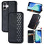 Cubic Grid Pressed Magnetic Leather Phone Case