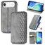 Cubic Grid Pressed Magnetic Leather Phone Case