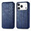 Cubic Grid Pressed Magnetic Leather Phone Case