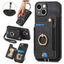 Retro Skin-feel Ring Multi-card Wallet Phone Case