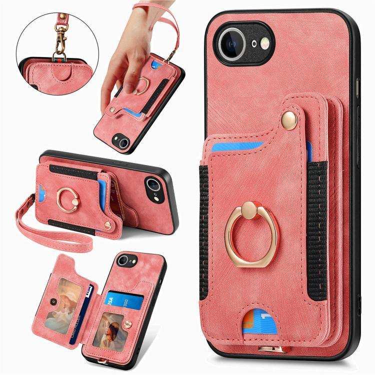 Retro Skin-feel Ring Multi-card Wallet Phone Case MyMobile