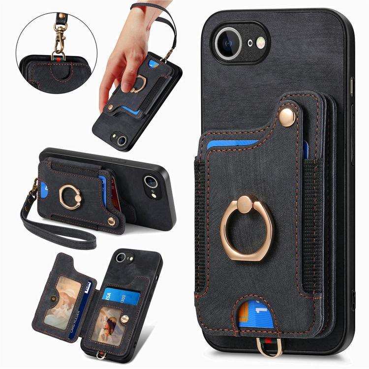 Retro Skin-feel Ring Multi-card Wallet Phone Case MyMobile