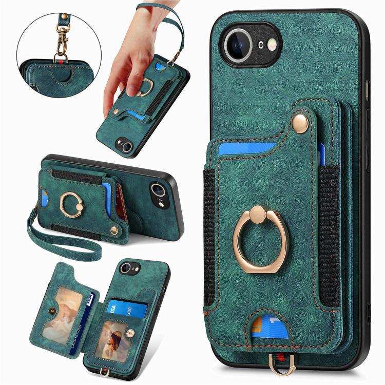 Retro Skin-feel Ring Multi-card Wallet Phone Case MyMobile