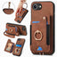 Retro Skin-feel Ring Multi-card Wallet Phone Case MyMobile