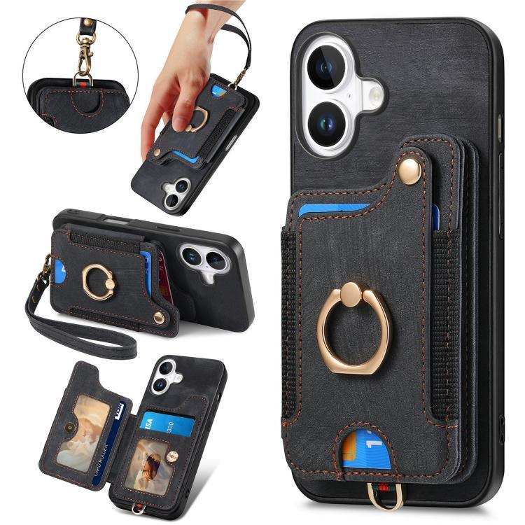 Retro Skin-feel Ring Multi-card Wallet Phone Case MyMobile