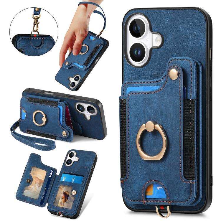 Retro Skin-feel Ring Multi-card Wallet Phone Case MyMobile