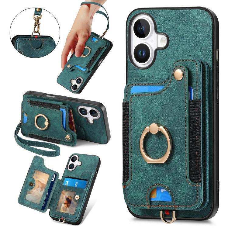 Retro Skin-feel Ring Multi-card Wallet Phone Case MyMobile