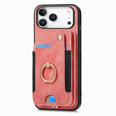 Retro Skin-feel Ring Multi-card Wallet Phone Case MyMobile