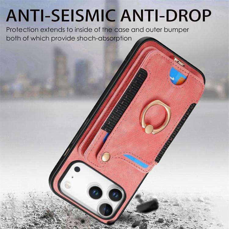 Retro Skin-feel Ring Multi-card Wallet Phone Case MyMobile