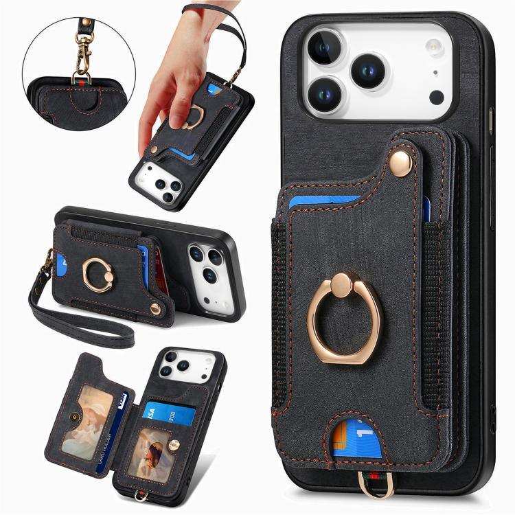 Retro Skin-feel Ring Multi-card Wallet Phone Case MyMobile