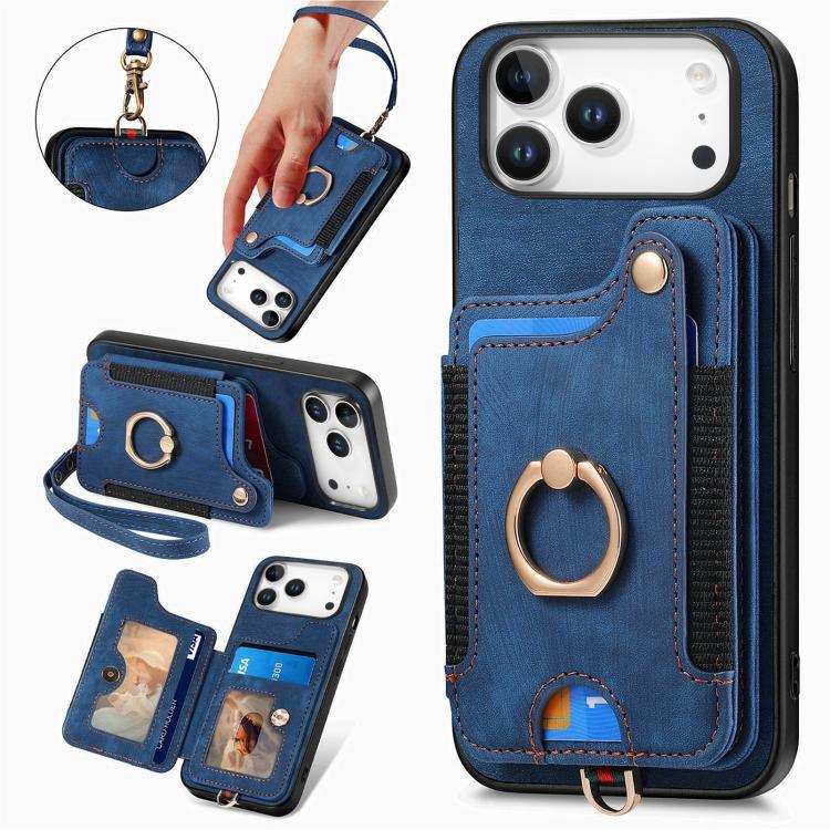 Retro Skin-feel Ring Multi-card Wallet Phone Case MyMobile
