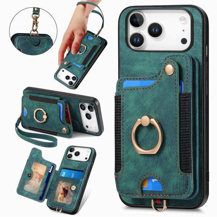 Retro Skin-feel Ring Multi-card Wallet Phone Case MyMobile