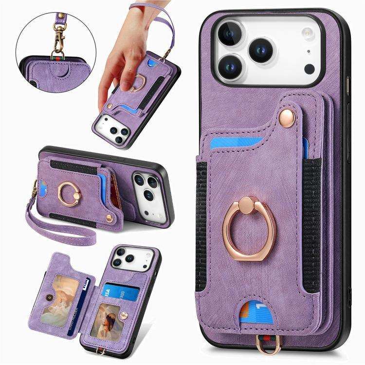 Retro Skin-feel Ring Multi-card Wallet Phone Case MyMobile