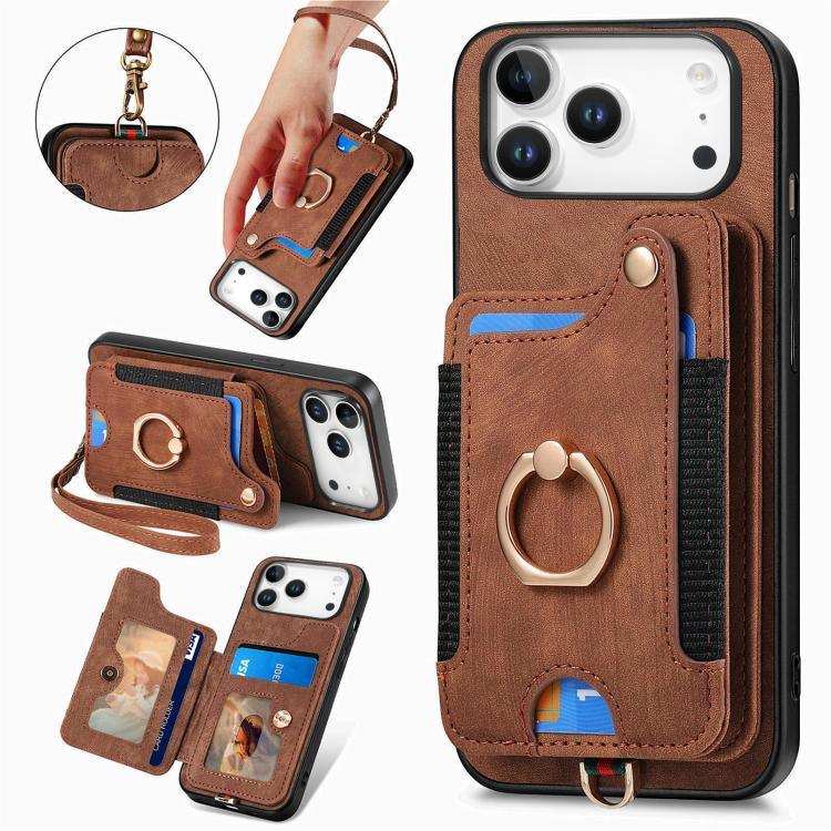 Retro Skin-feel Ring Multi-card Wallet Phone Case MyMobile