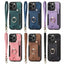 Retro Skin-feel Ring Multi-card Wallet Phone Case