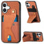Carbon Fiber Wallet Flip Card K-shaped Holder Phone Case