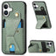 Carbon Fiber Wallet Flip Card K-shaped Holder Phone Case