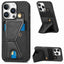 Carbon Fiber Wallet Flip Card K-shaped Holder Phone Case