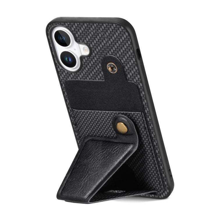 Carbon Fiber Wallet Flip Card K-shaped Holder Phone Case MyMobile