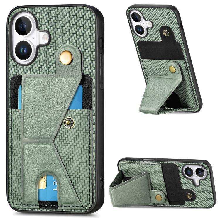 Carbon Fiber Wallet Flip Card K-shaped Holder Phone Case MyMobile