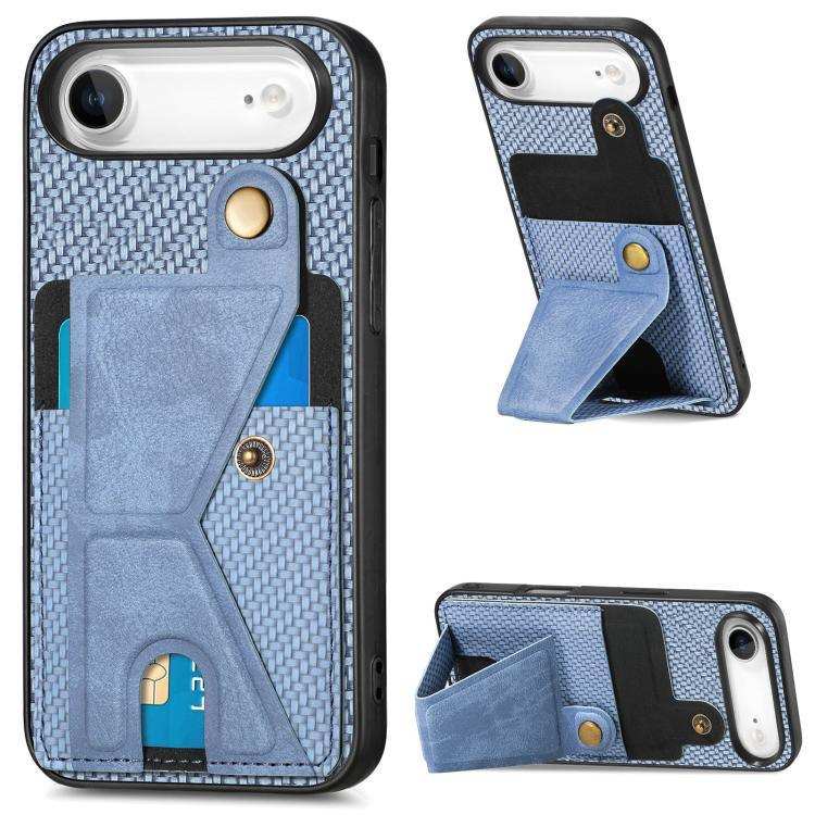 Carbon Fiber Wallet Flip Card K-shaped Holder Phone Case MyMobile