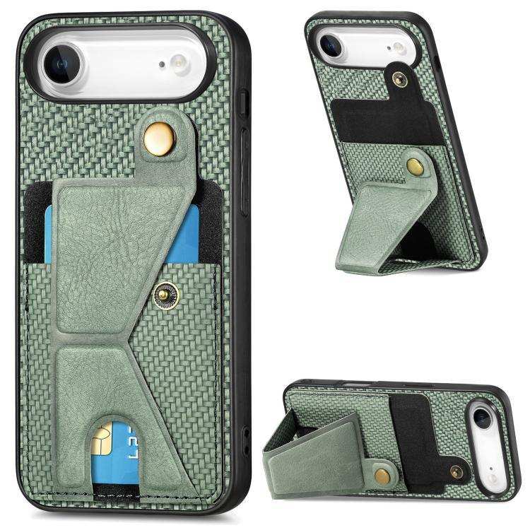 Carbon Fiber Wallet Flip Card K-shaped Holder Phone Case MyMobile