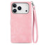Embossed Flower Zipper Leather Phone Case